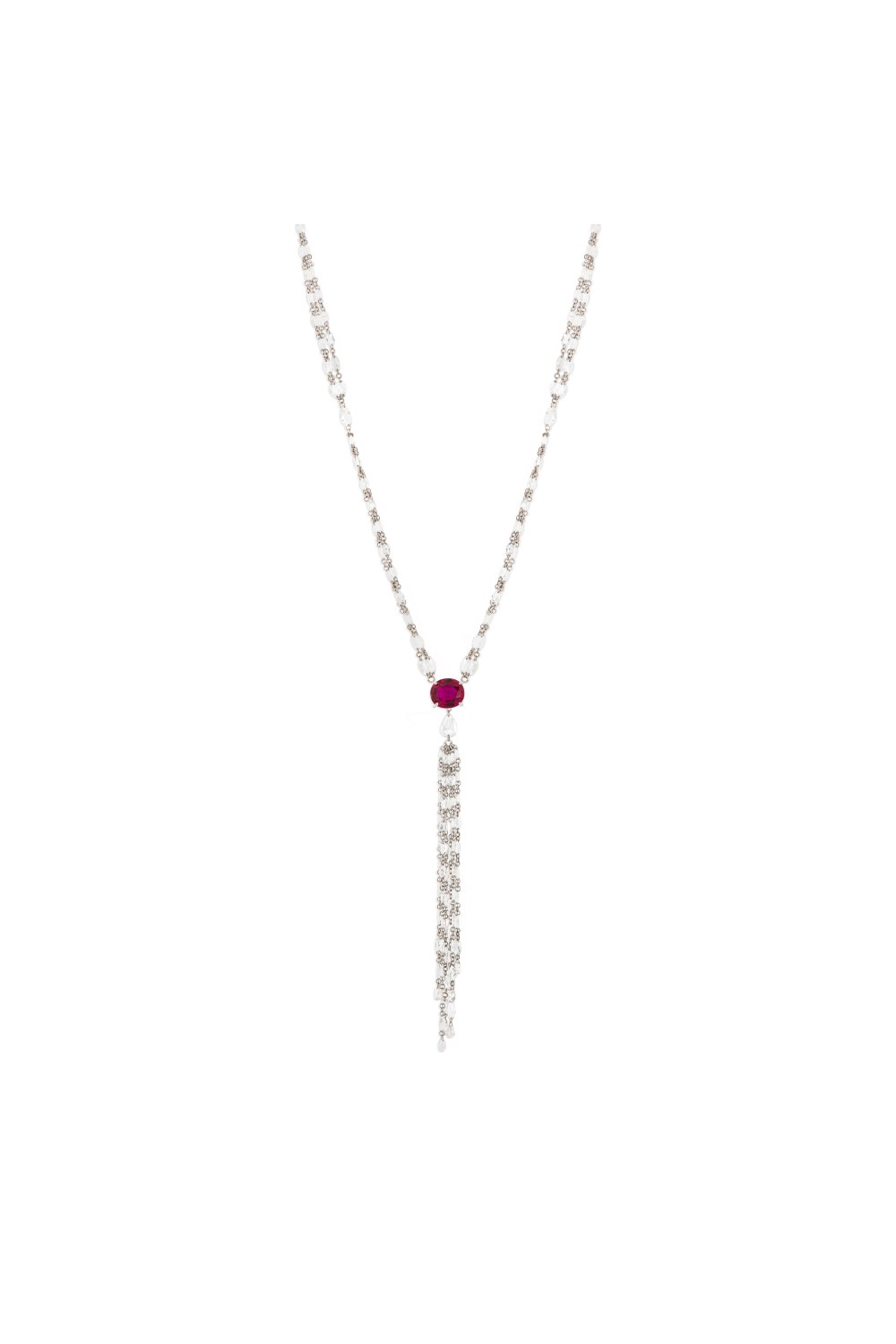 ANASTASIA KESSARIS - Diamond Ruby Lariat Necklace 