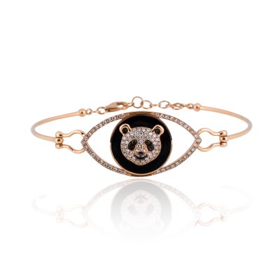 Kessaris-Panda Spirit Animal Diamond Bracelet