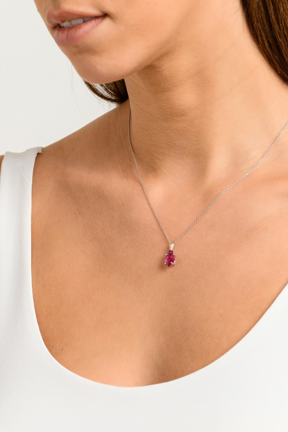 Kessaris-Ruby Diamond Necklace